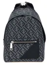 Fendi Small Leather Diagonal Insert Backpack In Blue