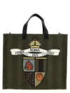 Fendi Structured Tote Bag With Detachable Strap And Top Handles In Green