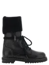 Fendi Commando Mohair-cuff Leather Boots In Multi