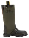Fendi Leather Commando Ankle Boots In Green