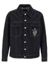 Fendi Denim Padded Jacket In Blue