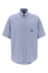 Fendi Embroidered-pocket Short-sleeve Shirt In Blue