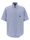 Fendi Embroidered-pocket Short-sleeve Shirt In Blue