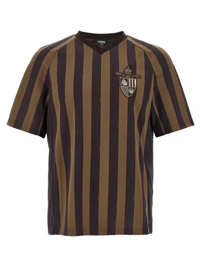 Fendi ' Crest' T-shirt In Brown