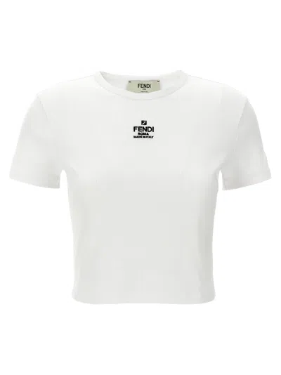 FENDI FENDI 'FENDI' CROPPED T SHIRT
