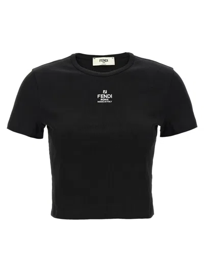 FENDI FENDI 'FENDI' CROPPED T-SHIRT