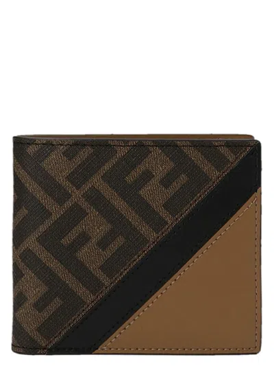 Fendi ' Diagonal' Wallet In Brown