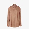 Fendi Micro Dots Long Sleeve Silk Shirt Shirts Multicolor In Multi