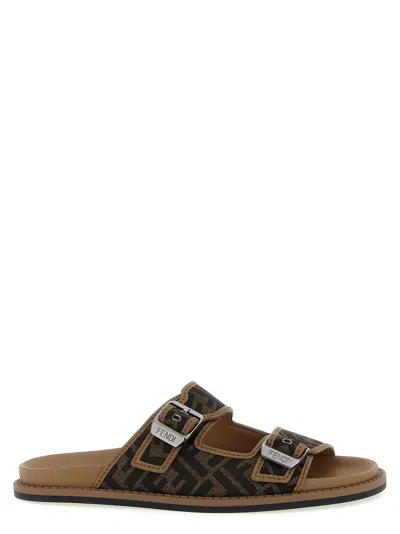 Fendi ' Feel' Sandals In Brown