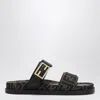 Fendi Feel Slides In Brown Ff Fabric Women In Black