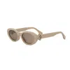 Fendi Fe40140u 57e Beige Ff Diamond Sunglasses