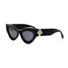 Fendi Ff Diamonds Fe40146i 01v In Shiny Black/blue