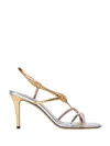 Fendi Ffold Multicolour Metallic Ayers High-heeled Sandals Shoes