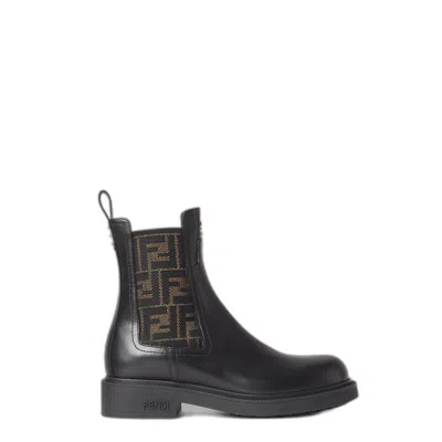 Fendi Filo Biker Boots In Black