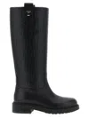 Fendi Black Leather Boots In Black