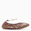 FENDI FENDI FENDI FILO JASPER-COLOURED LEATHER BALLERINA WOMEN