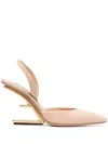 Fendi 100mm Sculpted-heel Slingback Pumps In Pink
