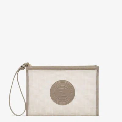 Fendi Flat Pouch Pekkaboo In Neutral