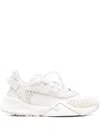 Fendi Sneaker Flow White Beige Embossed Logo In Animal Print