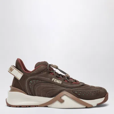 FENDI FENDI FENDI FLOW SNEAKERS BROWN WOMEN