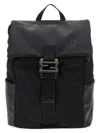 Fendi Top Handle Flux Backpack With Adjustable Straps In Black