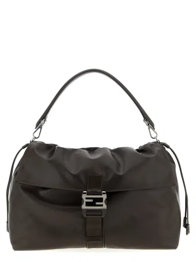 Fendi ' Flux Maxi Messanger' Handbag In Black