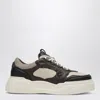 Fendi Force Leather Sneakers With Ff Jacquard And Mesh Details Shoes In Black