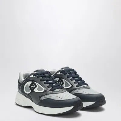 Fendi Forward Sneaker In Grey Mesh And Blue Leather Men In