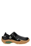 Fendi Ff-embroidered Leather Clogs