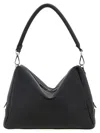Fendi Medium Shoulder Bag Adjustable Strap Metal Hardware Textured Finish In Black