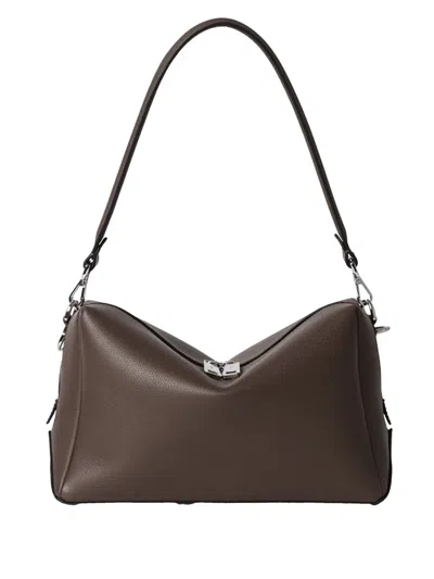 Fendi Lui M Calfskin Crossbody Bag For Men In Brown