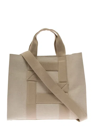 Fendi Ma's  Beige Fabric Handbag In Multicolor