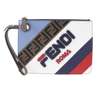 Fendi Mania Multicolour Leather Clutch Bag ()