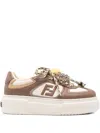 Fendi Sneakers Chunky Sole Contrast Panels In Brown