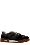 Fendi Match Suede Sneakers With Jacquard Ff Fabric Inserts