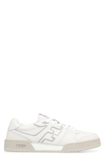 Fendi Match Leather Low-top Sneakers In White