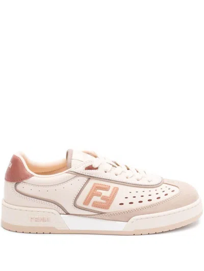 FENDI FENDI FENDI MATCH LEATHER SNEAKERS