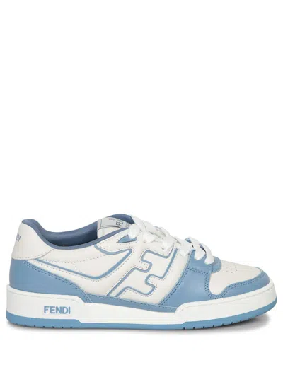 Fendi Sky Blue Match Lace Up Sneakers In Multi