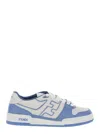 Fendi Flat Sole Calfskin Paneled Sneakers In Multicolor
