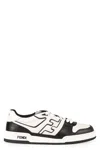 Fendi Leather Sneakers With Ff Lateral Logo In Multi