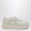 Fendi Women Sand Leather And Mesh Sneakers In White