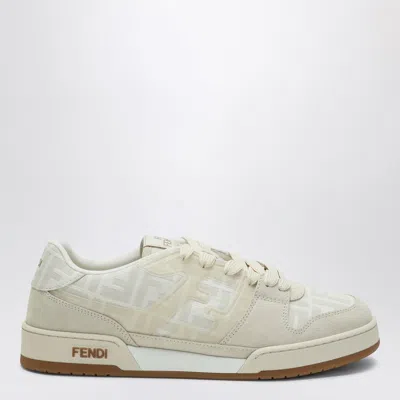 Fendi Match Sneaker In Ivory Ff Jacquard Men In Neutral