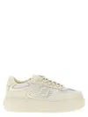 Fendi White Leather And Mesh Platform Low-tops