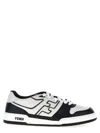 Fendi Leather Sneakers With Ff Lateral Logo In Multi