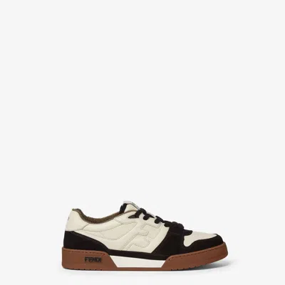 Fendi Match Leather And Suede Sneakers In Multi