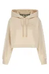 Fendi ' Mirror' Cropped Hoodie In Neutral