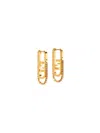 Fendi Geometric Stone Embellished Earrings Collection In Gold