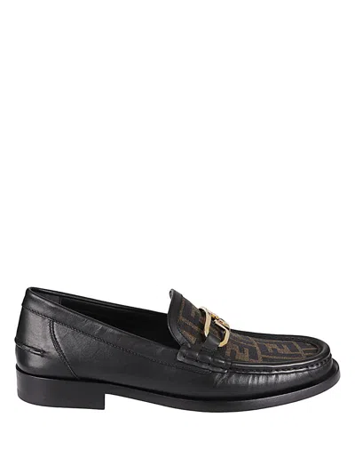 Fendi O'lock Loafer In Brown