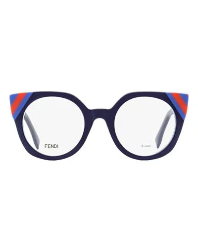Fendi Oval Ff0246 Eyeglasses Woman Eyeglass Frame Blue Size 48 Acetate