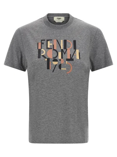 Fendi ' Roma 1925' T-shirt In Gray